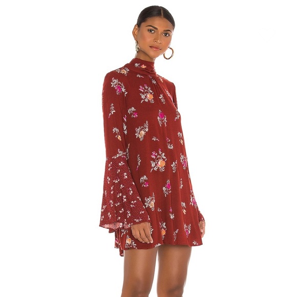 NEW FREE PEOPLE REVOLVE FLORAL PRINT TUNIC MINI DRESS - Picture 4 of 8